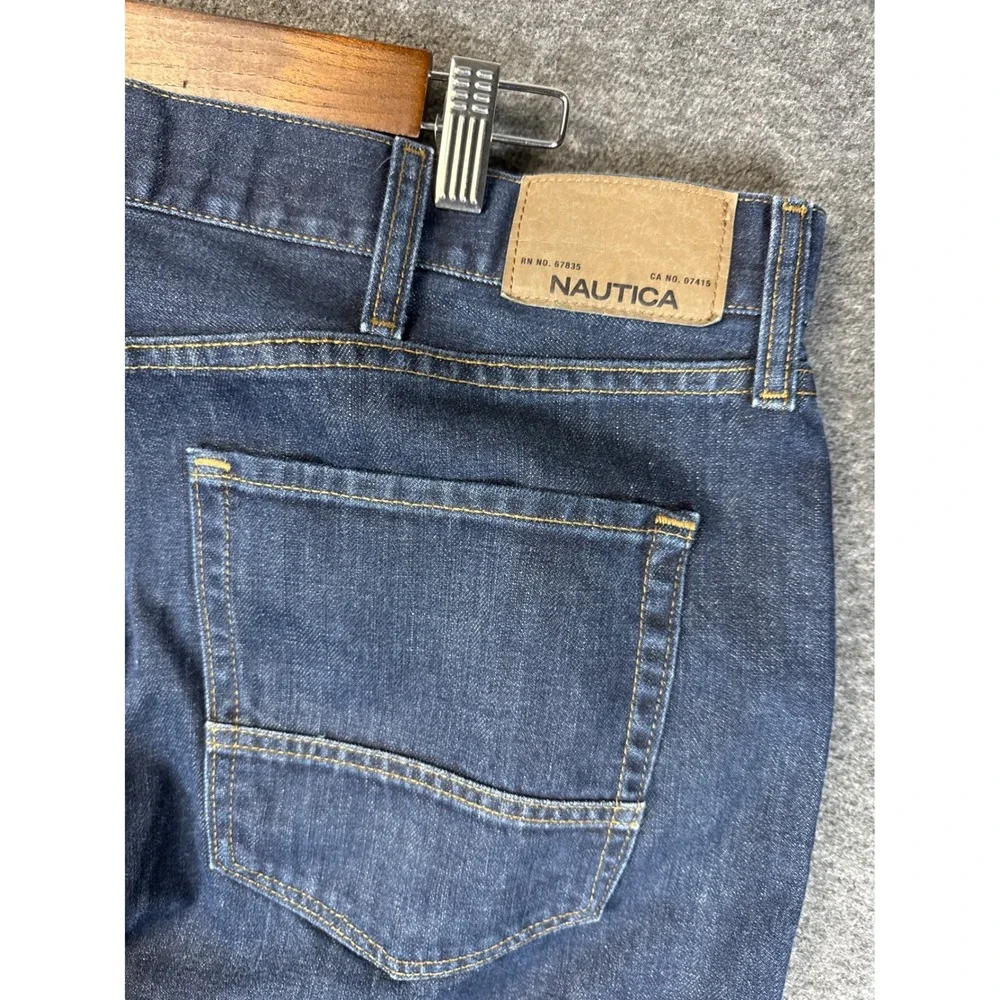 Nautica Straight Fit Dark‎ Wash Denim Jeans Pants Mens Size 40 x 32 Academia EUC
